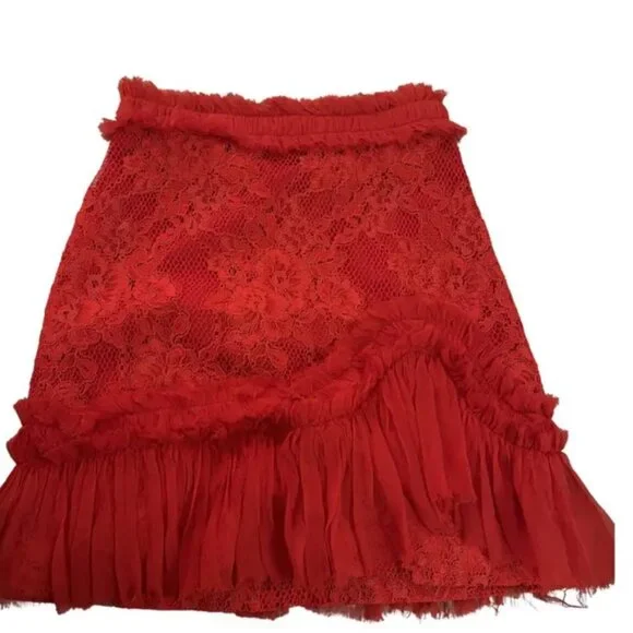 Alexis Scarlet Lace Mini Skirt - Picture 4 of 4